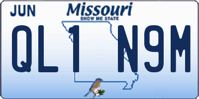 MO license plate QL1N9M