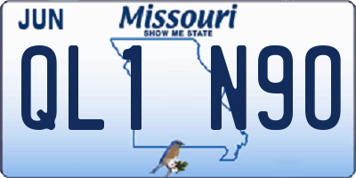 MO license plate QL1N9O