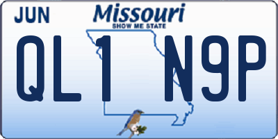 MO license plate QL1N9P