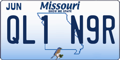 MO license plate QL1N9R