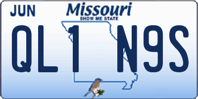 MO license plate QL1N9S