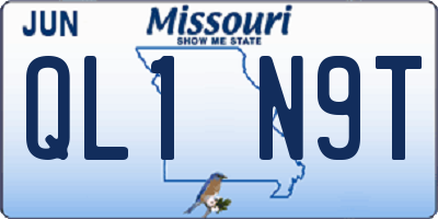 MO license plate QL1N9T