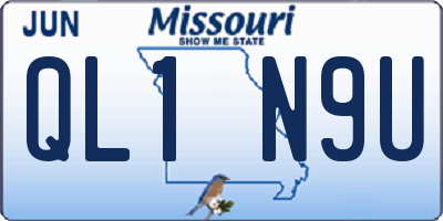 MO license plate QL1N9U