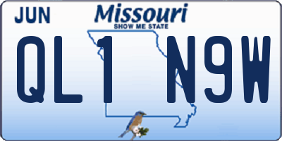 MO license plate QL1N9W