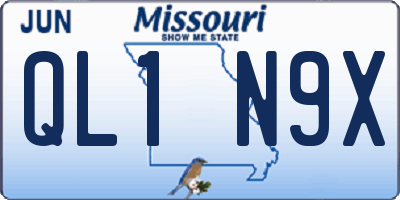 MO license plate QL1N9X