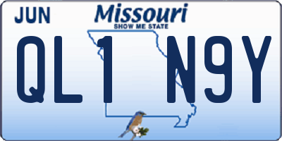 MO license plate QL1N9Y