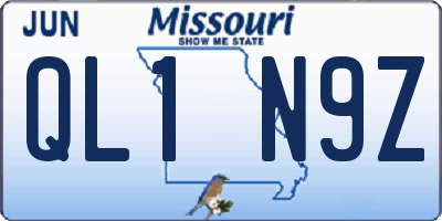 MO license plate QL1N9Z