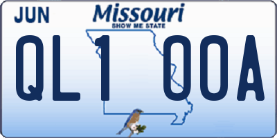 MO license plate QL1O0A