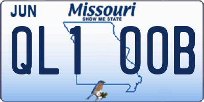 MO license plate QL1O0B