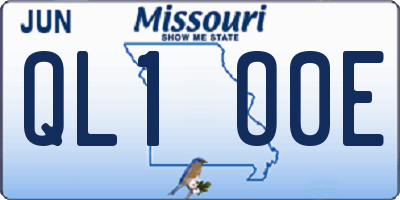 MO license plate QL1O0E