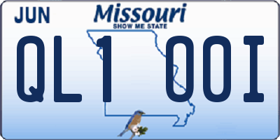 MO license plate QL1O0I