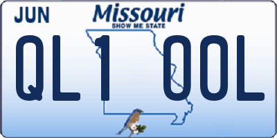 MO license plate QL1O0L