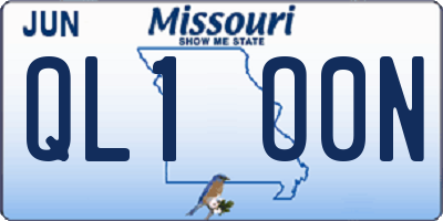 MO license plate QL1O0N