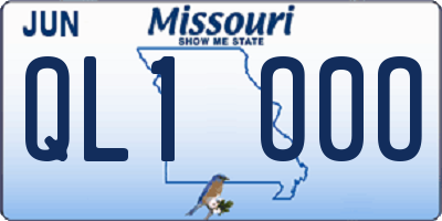MO license plate QL1O0O