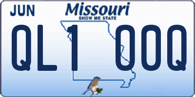 MO license plate QL1O0Q