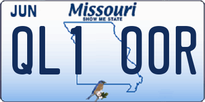 MO license plate QL1O0R