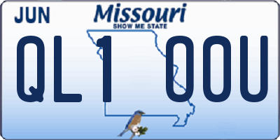 MO license plate QL1O0U