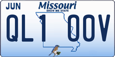 MO license plate QL1O0V