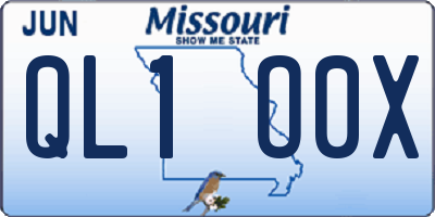 MO license plate QL1O0X