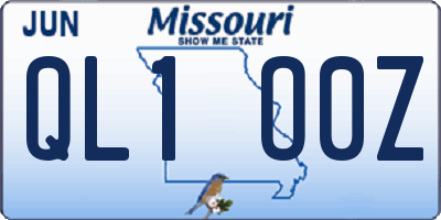 MO license plate QL1O0Z