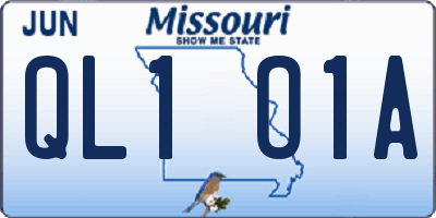 MO license plate QL1O1A