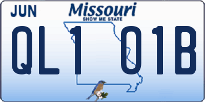 MO license plate QL1O1B