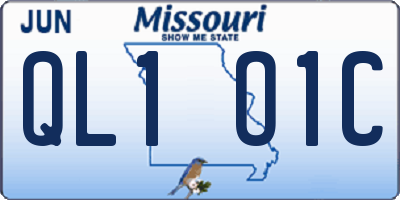 MO license plate QL1O1C