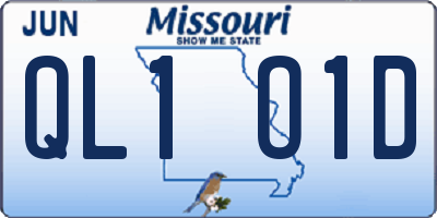 MO license plate QL1O1D