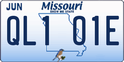 MO license plate QL1O1E