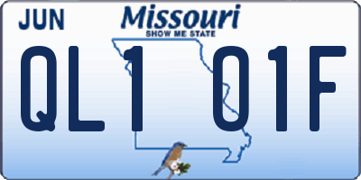 MO license plate QL1O1F