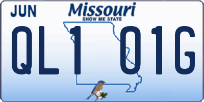 MO license plate QL1O1G