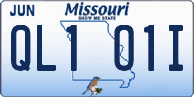 MO license plate QL1O1I