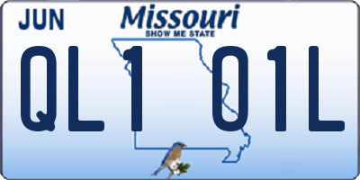 MO license plate QL1O1L