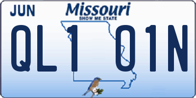 MO license plate QL1O1N