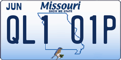 MO license plate QL1O1P