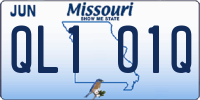 MO license plate QL1O1Q