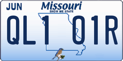 MO license plate QL1O1R