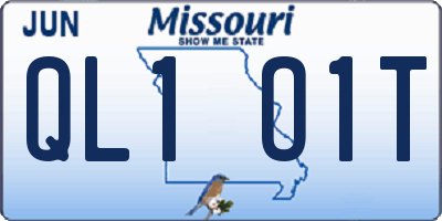 MO license plate QL1O1T