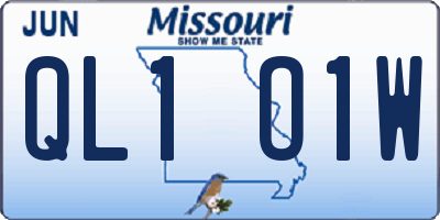 MO license plate QL1O1W