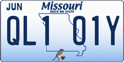 MO license plate QL1O1Y