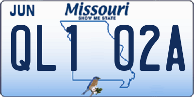 MO license plate QL1O2A