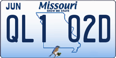 MO license plate QL1O2D