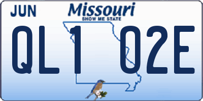 MO license plate QL1O2E