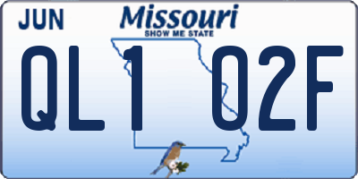 MO license plate QL1O2F