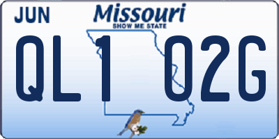 MO license plate QL1O2G