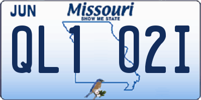 MO license plate QL1O2I