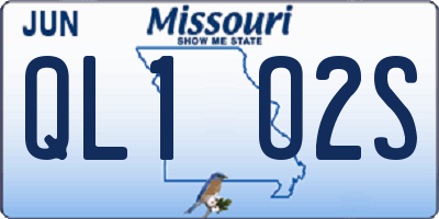 MO license plate QL1O2S