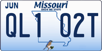 MO license plate QL1O2T