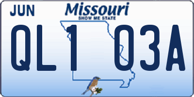 MO license plate QL1O3A