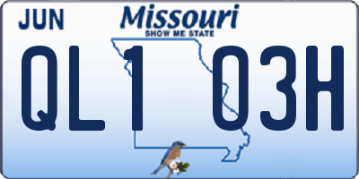 MO license plate QL1O3H